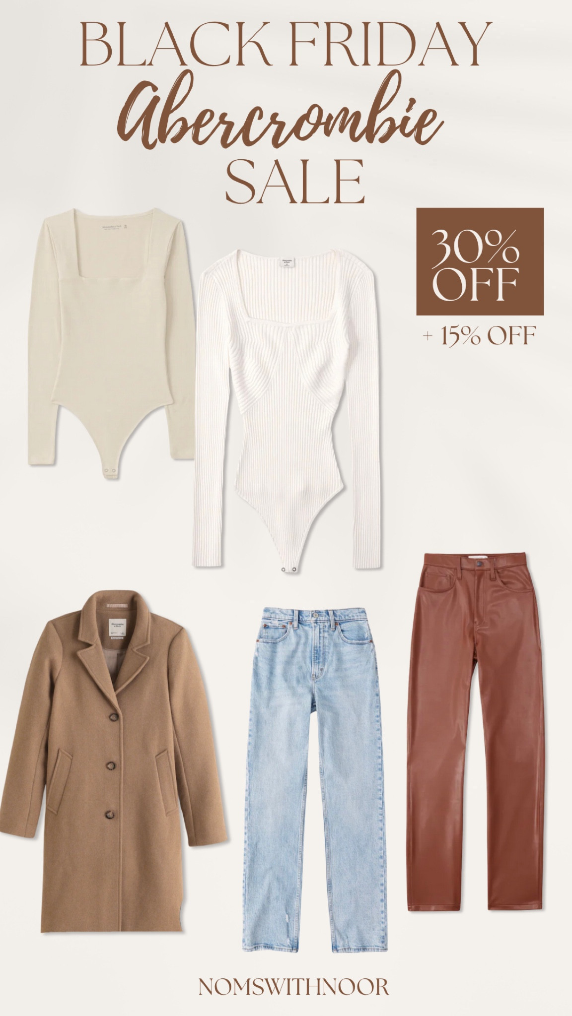 BLACK FRIDAY DEAL! Everything is 30% off at Abercrombie + additional 15% off using code ‘CYBERAF’

Linking my staples I own and love! 🤎

Tops: Size S
Coat: Size S
Denim: 27r
Leather pants: 28r 

#LTKsalealert #LTKGiftGuide #LTKunder100