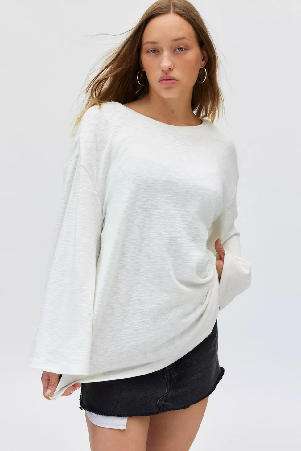 Urban Renewal Remnants Oversized Boatneck Long Sleeve Tee | Urban Outfitters (US and RoW)