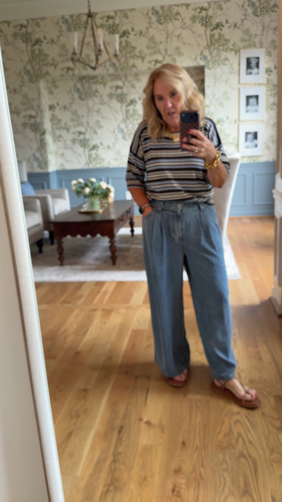 Couple new pieces from the Luxe California style brand @Splendid 
Absolutely love these lounge jeans. There’s no stretch, but they are the nicest substantial tencel fabric their cropped and they just have a very relaxed fit.
The sweater you could probably even size up to create even better oversized look. I’m in a medium in both.

#LTKOver40 #LTKSaleAlert #LTKootd