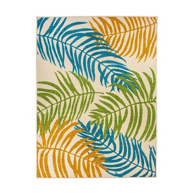 World Rug Gallery Floral Leaves Flatweave Indoor/Outdoor Area Rug - MULTI 7'10"X10' | Target