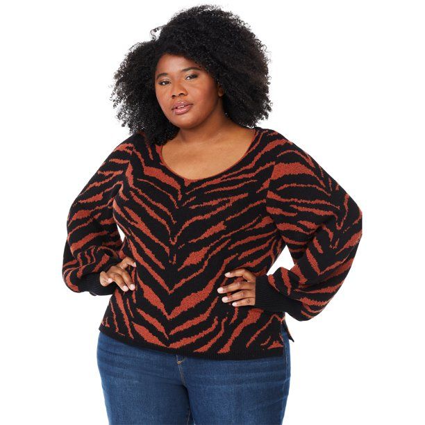 Sofia Jeans by Sofia Vergara Plus Size Sweetheart Neck Sweater - Walmart.com | Walmart (US)