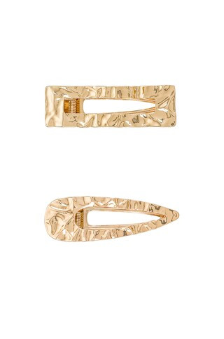 BaubleBar Molten Hair Clip Set of 2 in Gold from Revolve.com | Revolve Clothing (Global)