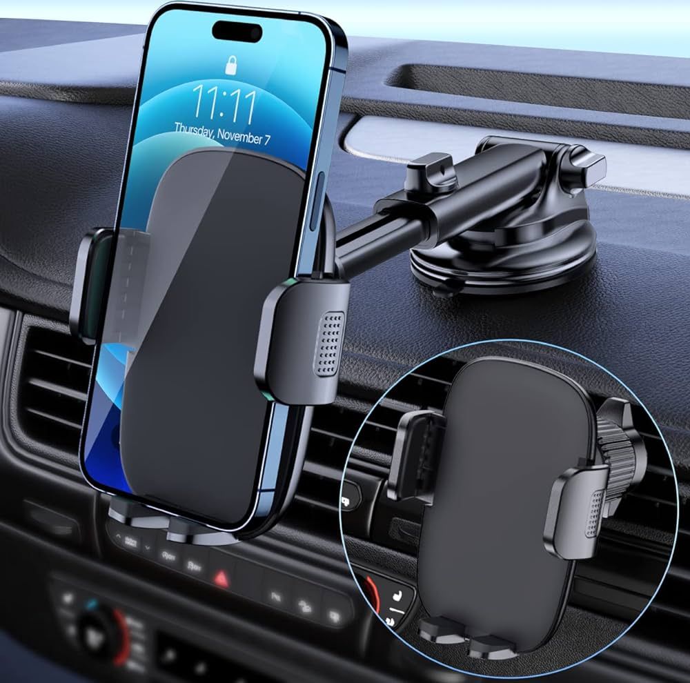 Qifutan Car Phone Holder Mount Phone Mount for Car Windshield Dashboard Air Vent Universal Hands ... | Amazon (US)