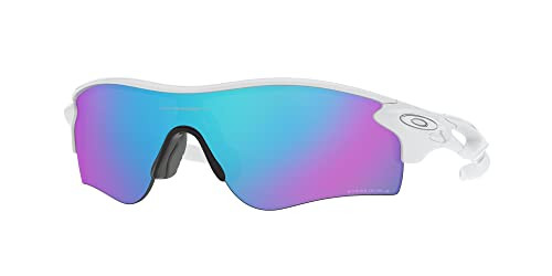Oakley Mens OO9206 Radarlock Path Low Bridge Fit Rectangular Sunglasses, Polished White/Prizm Sapphire, 38 mm | Amazon (US)