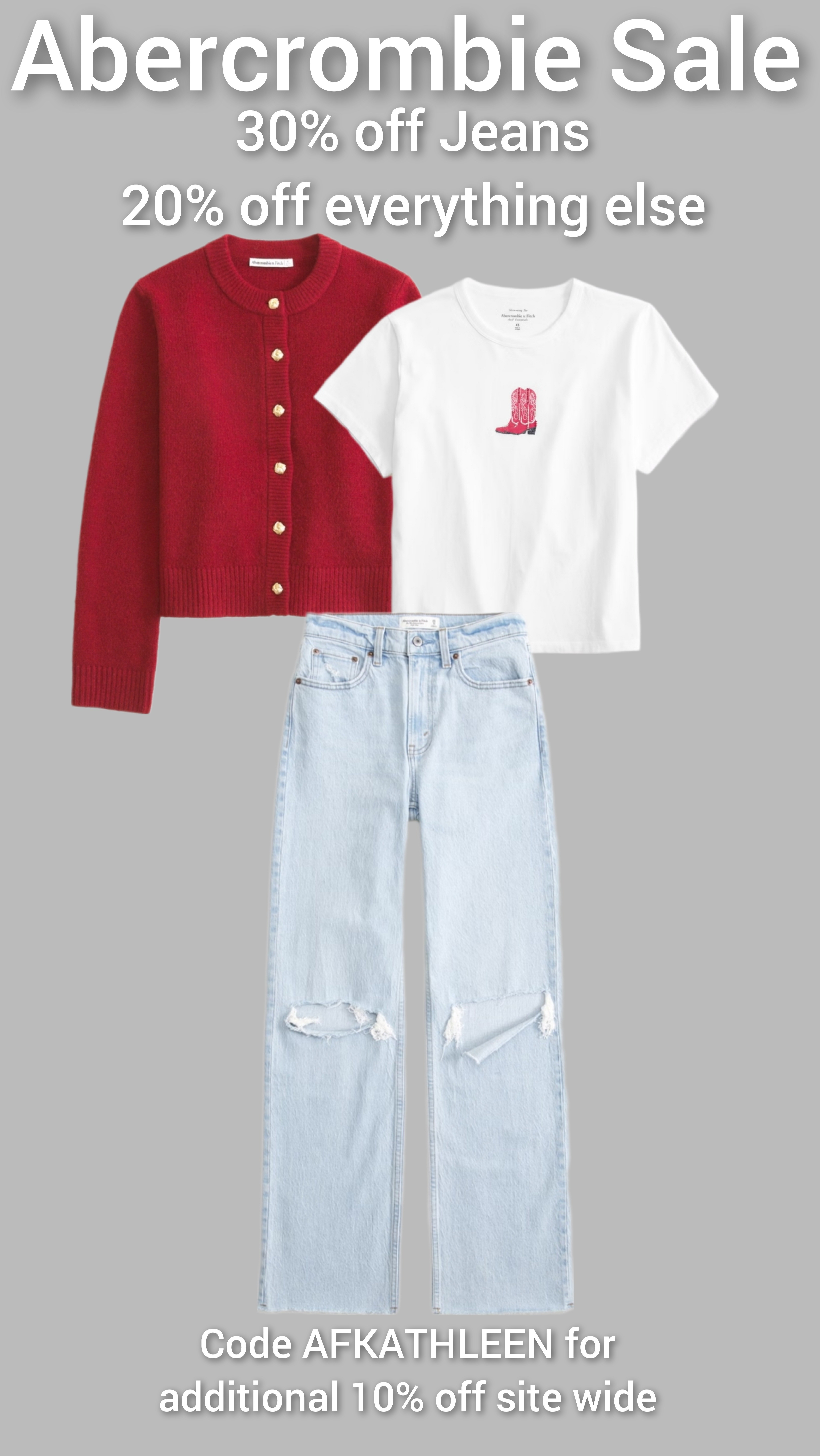 Last Day for 30% off Jeans and 20% off everything else! Plus code AFKATHLEEN for an additional 15% off purchase

#LTKSeasonal #LTKSaleAlert #LTKStyleTip