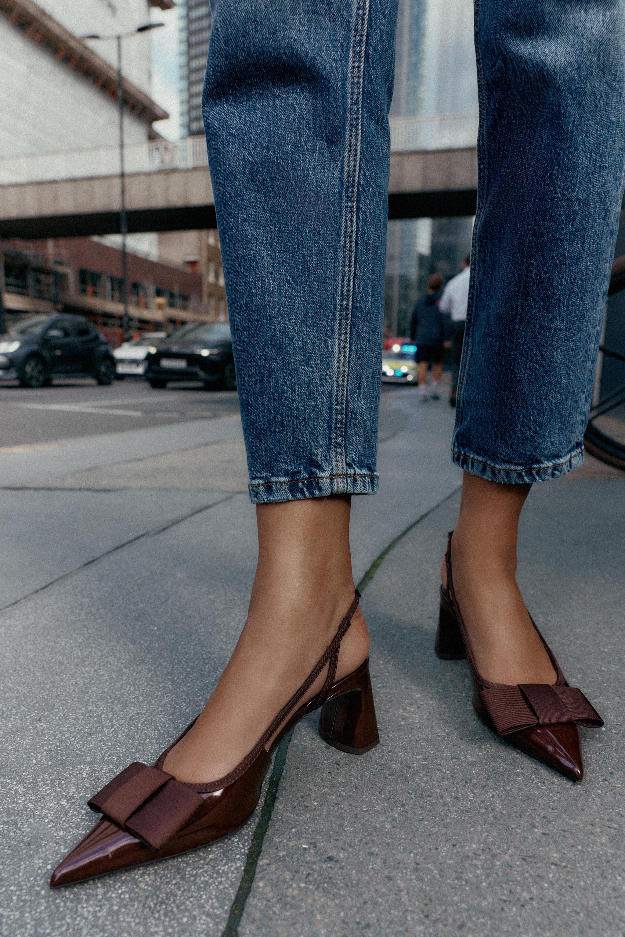 SLINGBACK HEELED SHOES WITH BOW | Zara Canada