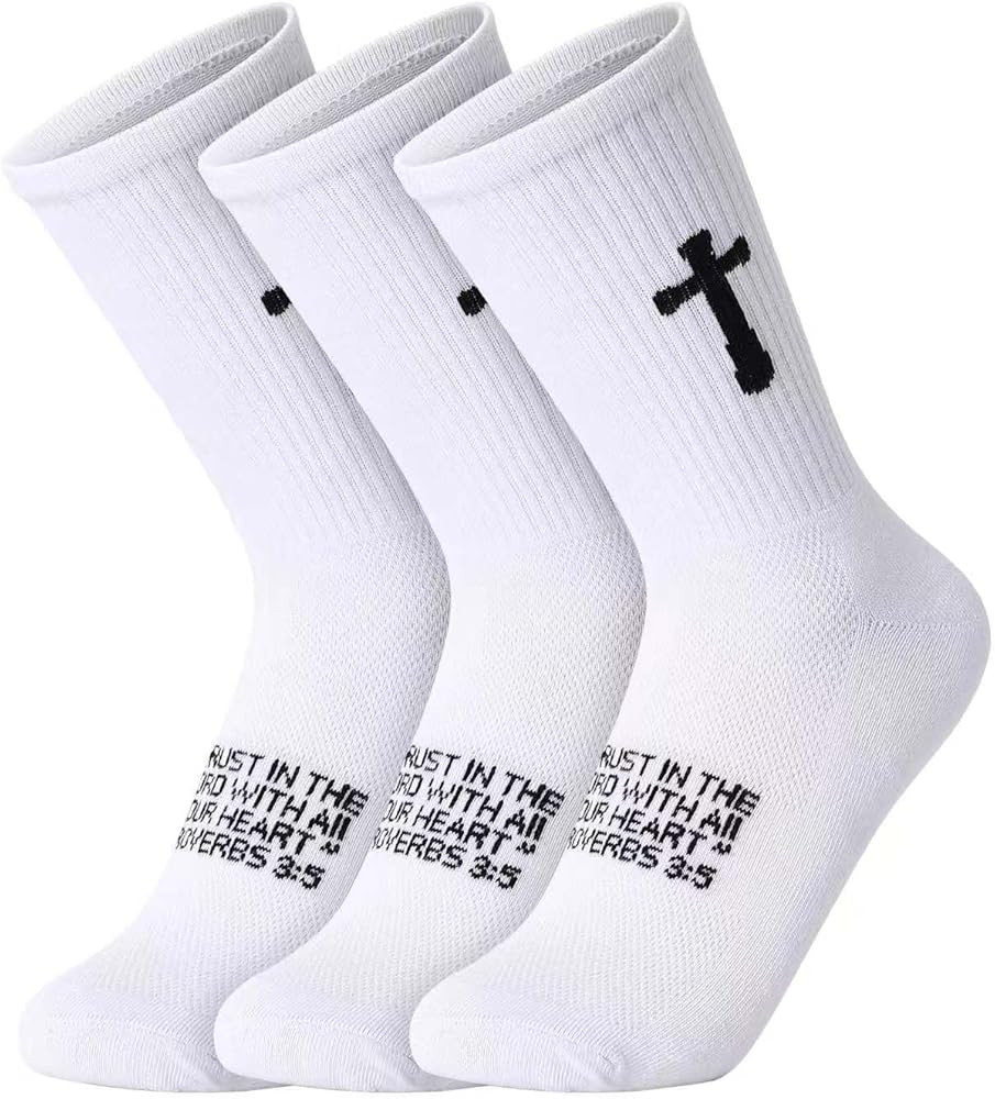 3 Pairs Christian socks Prayer socks Birthday Gifts for Dad,Men Husband Grandp Fathers Day Christ... | Amazon (US)