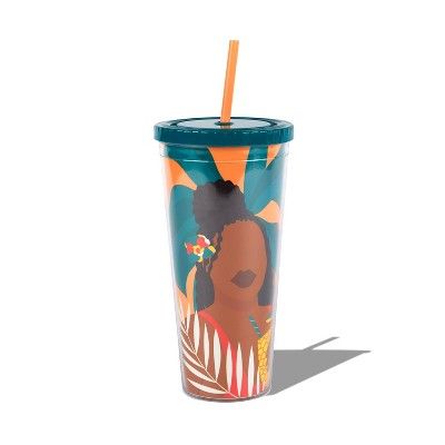 Be Rooted 20oz Plastic Beachside Tumbler with Lid and Gold Straw | Target