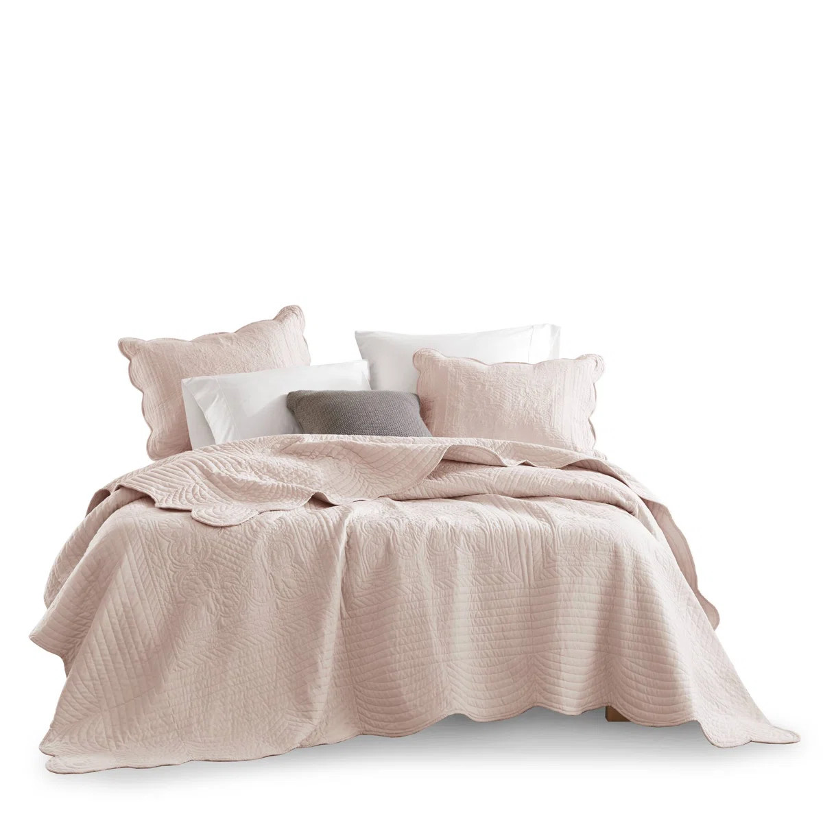 Tuscany Reversible Scalloped Edge 3 Piece Quilt Set | Wayfair North America