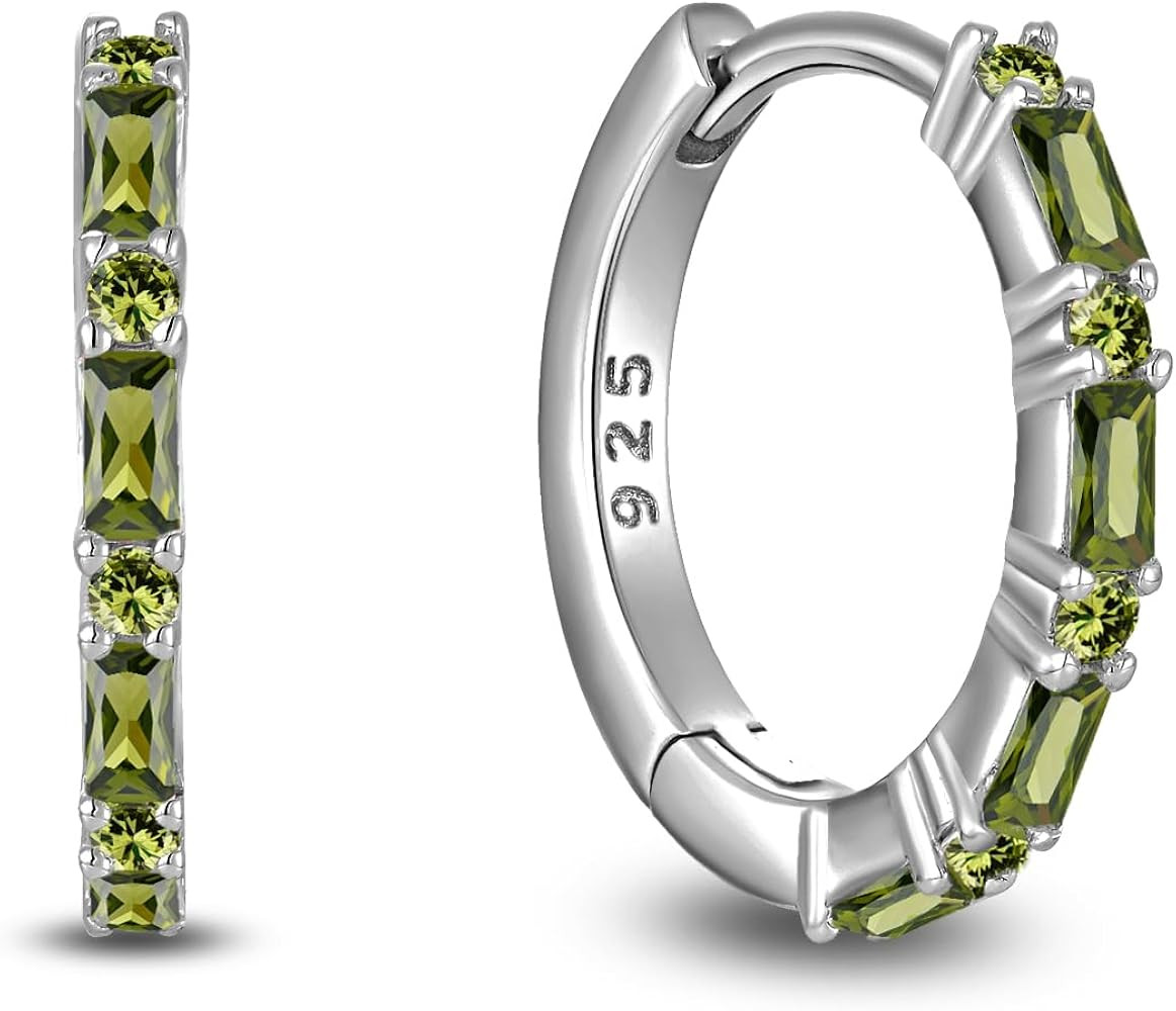 Starchenie Gemstone Huggie Hoop Earrings 925 Sterling Silver Birthstones Jewelry Gift for Women | Amazon (CA)