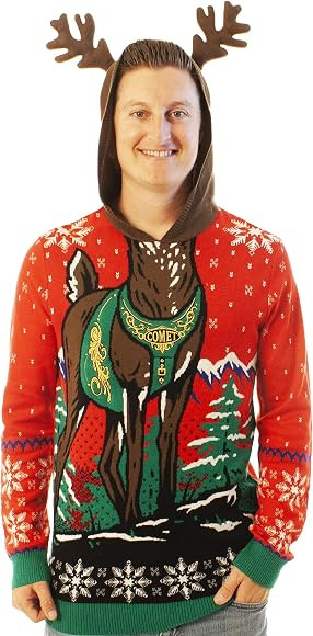 Ugly Christmas Party Classic Knitted Ugly Christmas Sweater For Men & Women Hoodie | Amazon (US)