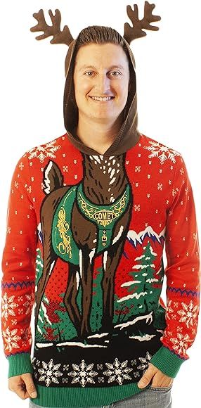 Ugly Christmas Party Unisex Ugly Christmas Sweater - Funny Reindeer Sweaters | Amazon (US)