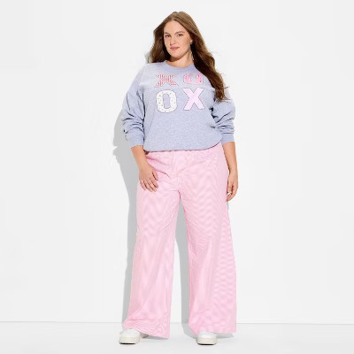 Women's Boxer Graphic Pull-On Pants - Pink Striped 2X | Target