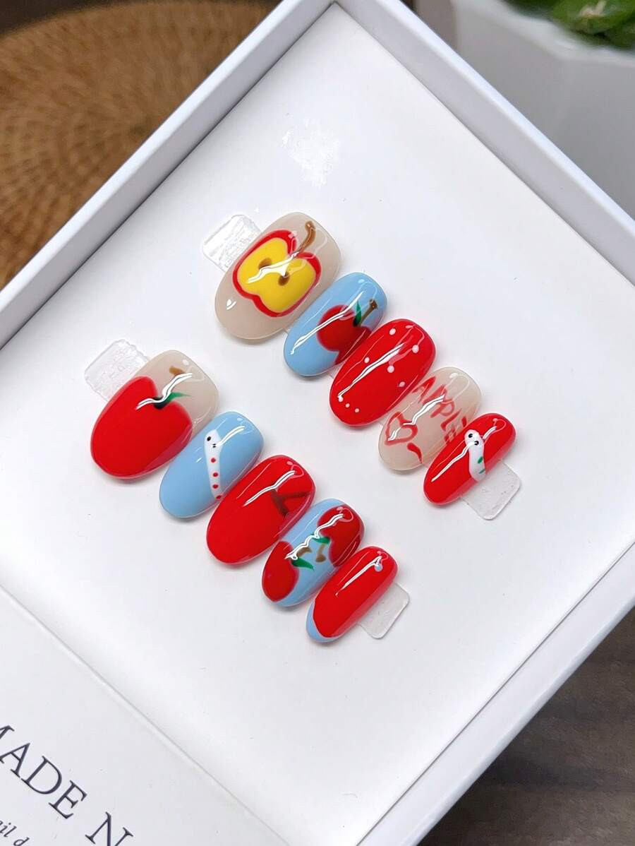 10 Pieces Of Pure Handmade Wearable Nails;Press On Nail Nail Supplies Nails | SHEIN