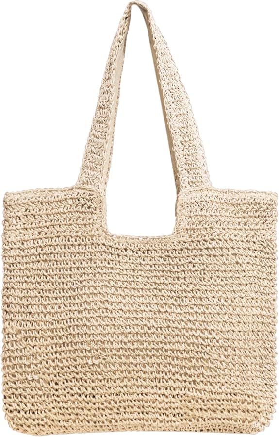 Small Straw Tote Bag for Women,Summer Beach Crossbody Shoulder Handbag,Hand-woven Rattan Clutch P... | Amazon (US)