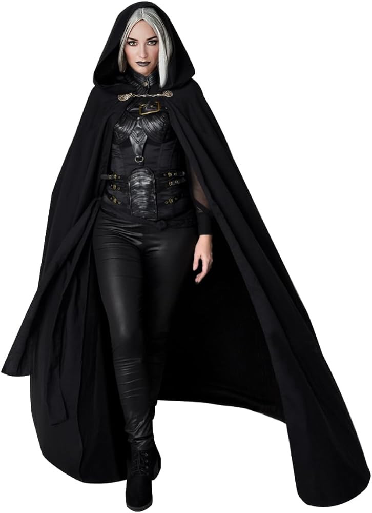 L'VOW Novelty Viking Hooded Cape Medieval Cloak with Turtle Brooch Chain Renaissance Halloween Costume | Amazon (US)