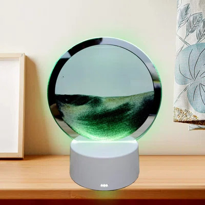 3D Hourglass Deep Sea Sandscape,Quicksand Lamp,360° Rotating Hourglass Decoration,Life Home Desktop Decoration(Gray,Exclud 3AA) | Wayfair North America