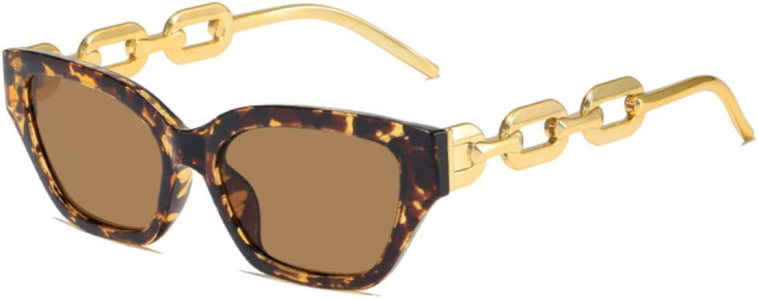 Vintage Cat Eye Sunglasses Women Trend Fashion Small Metal Chain Sunglasses Elegant Eyeglasses Fa... | Amazon (US)