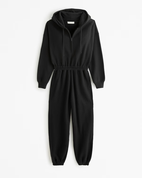 Long-Sleeve Hooded Fleece Jumpsuit | Abercrombie & Fitch (US)