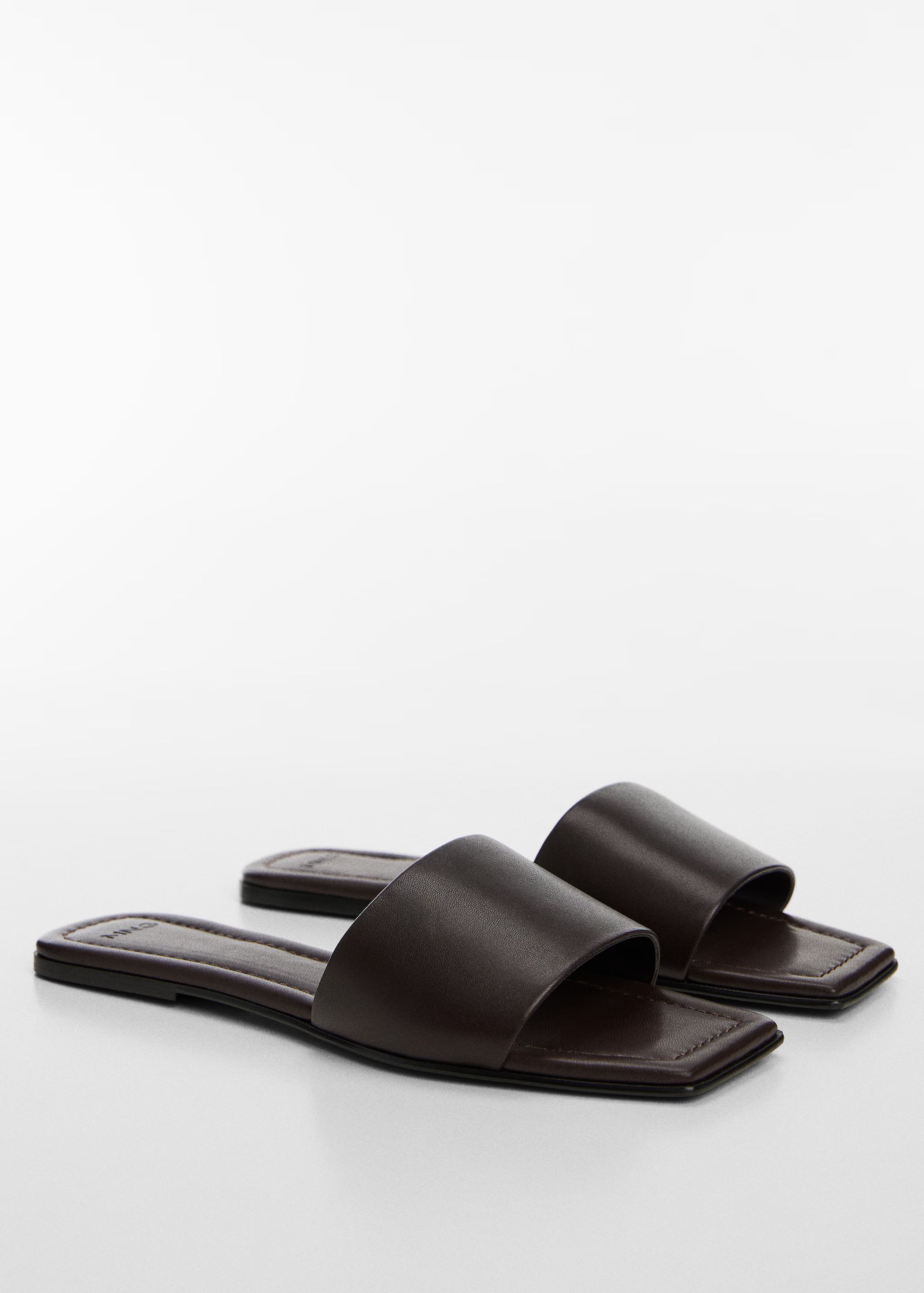 Leather sandals with a wide strap | MANGO (US)