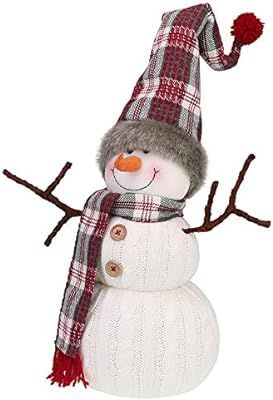 Worldeco Christmas Handmade Gift Cute Snowman Animated Plush Knit Doll Collectible Figurine Xmas ... | Amazon (US)