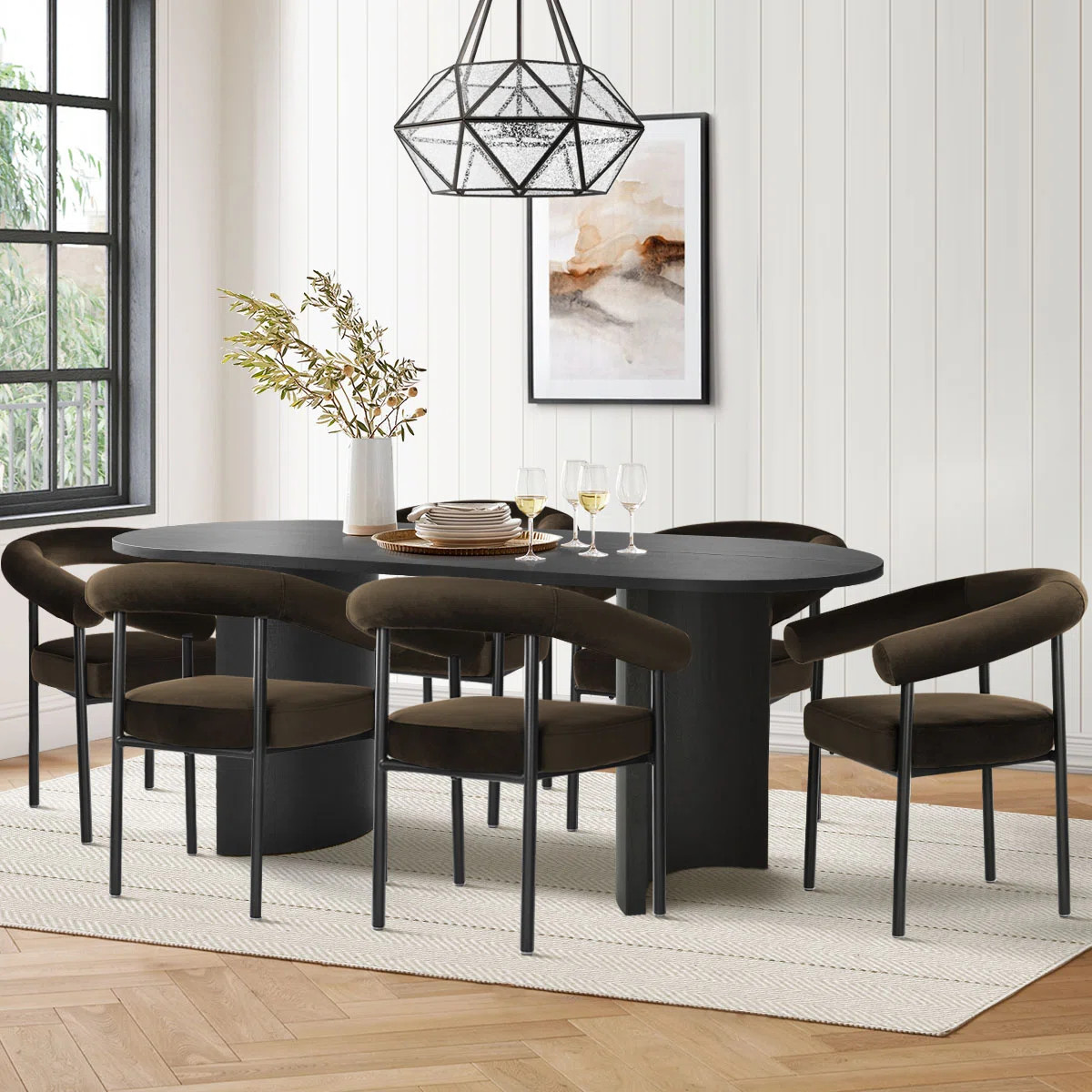 7-Pieces Oval Dining Table Sets | Wayfair North America