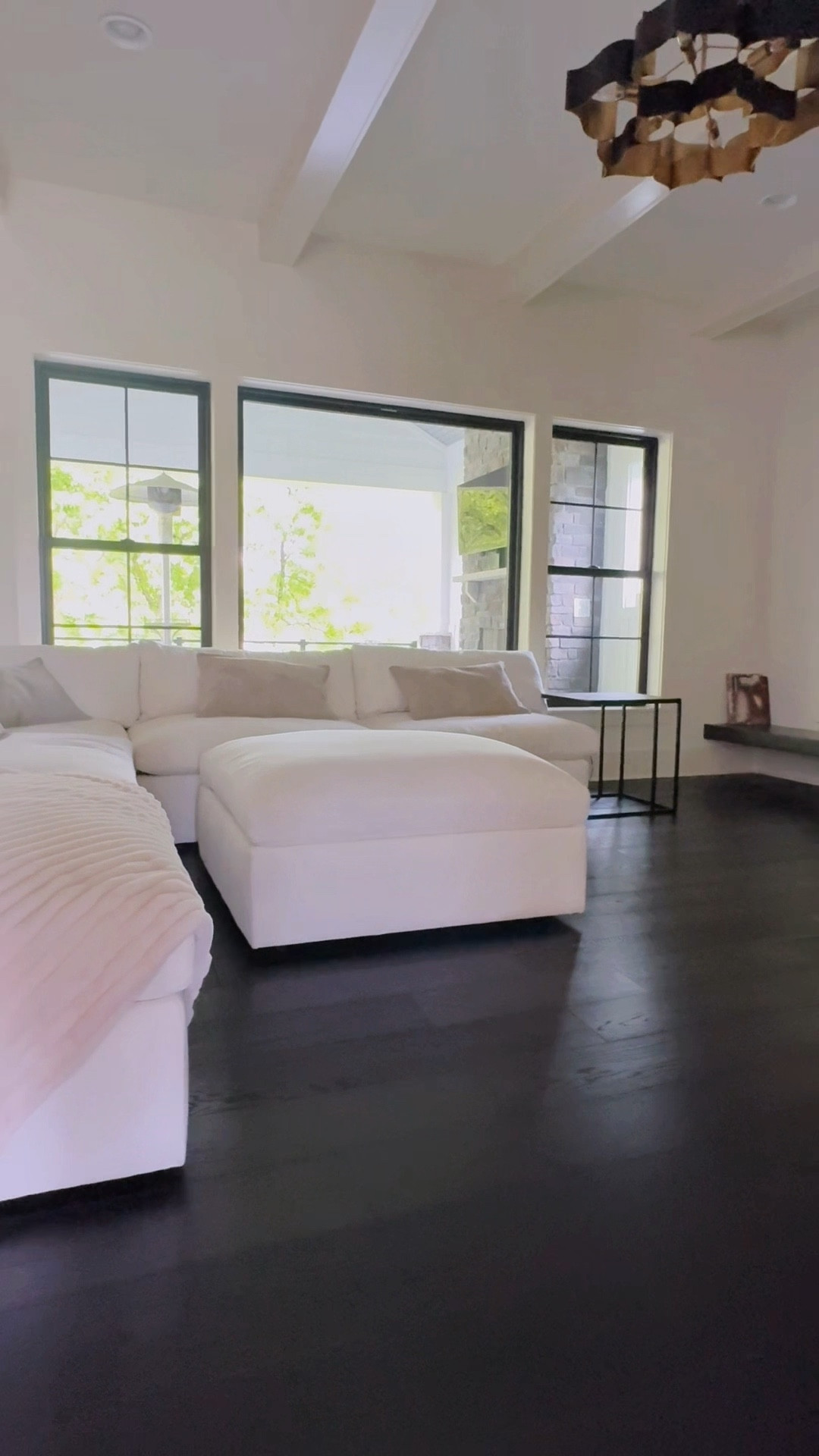 These coffee tables allow you to also keep your ottoman because they slide over the couch.
#CoffeeTables  #Living roomFurniture #Living roomDesign
