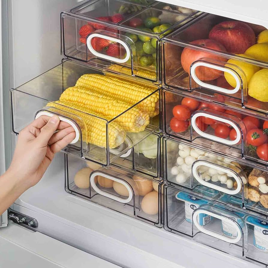 UNIKON Refrigerator Organizer Bin, Fridge Organizer and Storage Clear, Stackable Fridge Organizer... | Amazon (US)