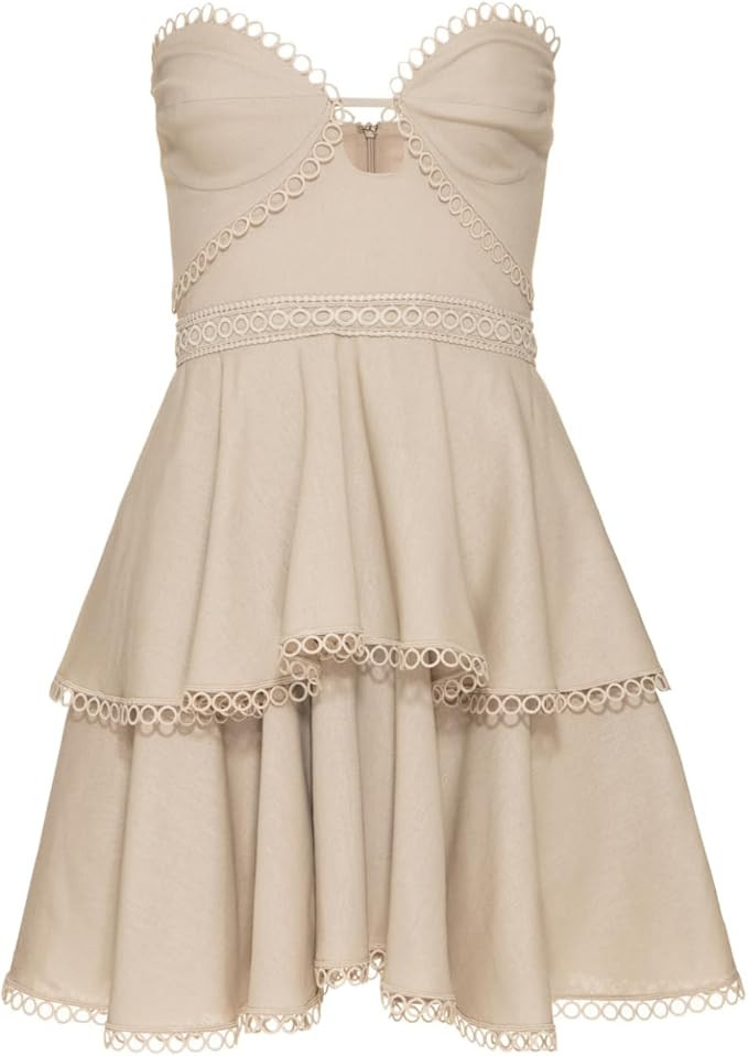 Amazon.com: PATBO, Candy Linen Mini Dress, 8, Natural : Luxury Stores | Amazon (US)
