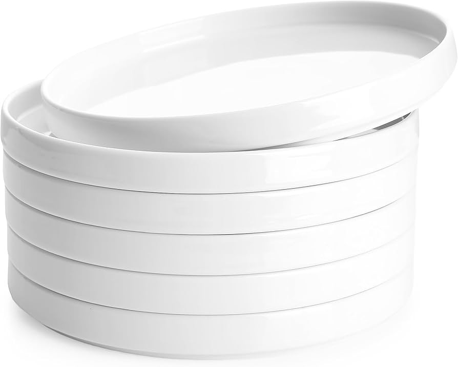 Sweese Porcelain Flat Dessert Plates Set of 6-7.8 Inch Salad Plates for Kitchen, Small Appetizer,... | Amazon (US)