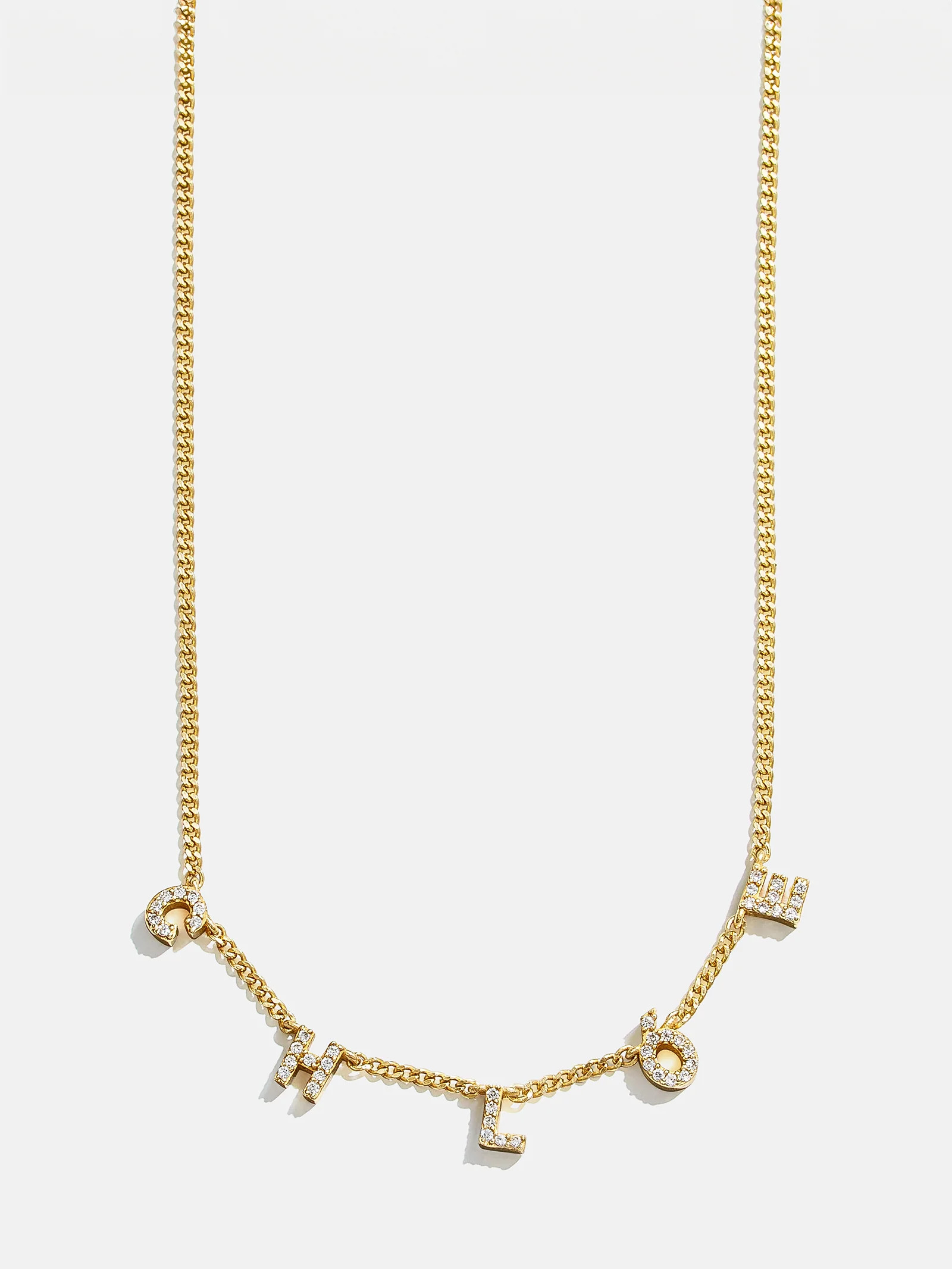 Mini 18K Gold Spaced Letter Custom Name Necklace - 18K Gold | BaubleBar