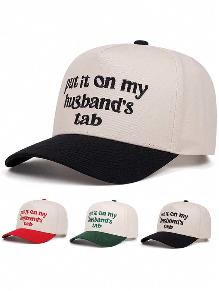 1 Piece Put It On My Husband Tab Embroidered Baseball Cap, Men's And Women's Outdoor Sports Event Casual Baseball Cap, Fashionable | SHEIN