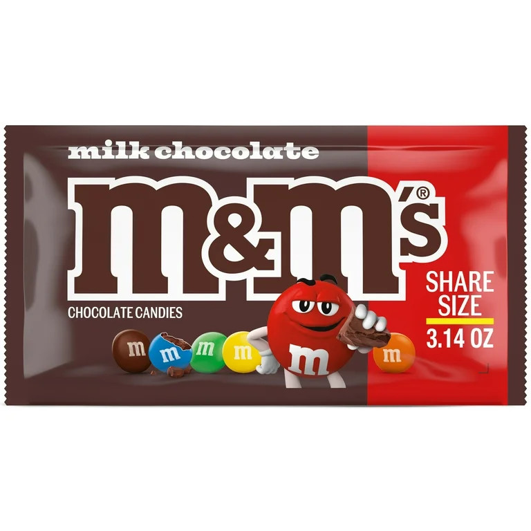 M&M'S Milk Chocolate Candy Pouch, Sharing Size, 3.14 oz | Walmart (US)