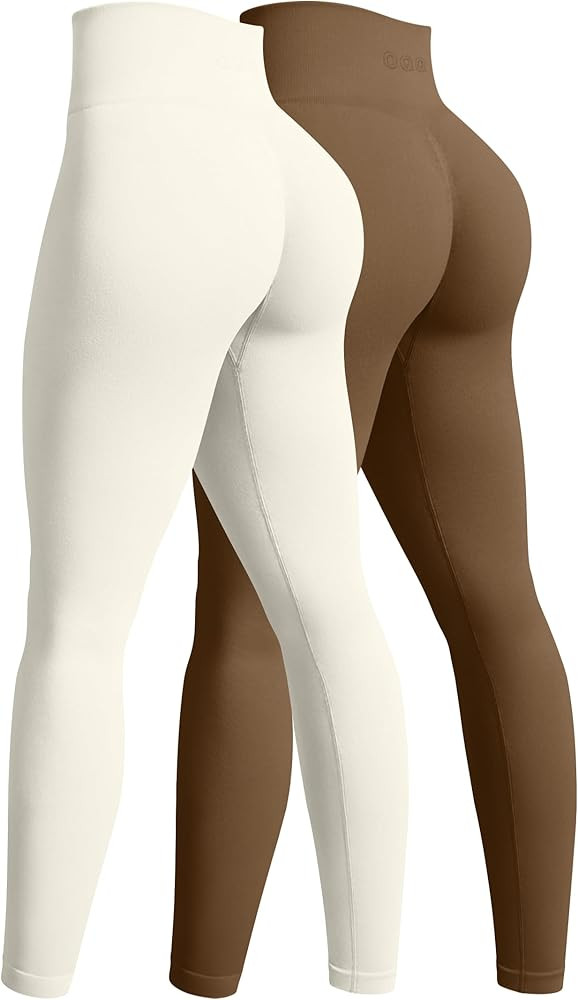 OQQ Women's 2 Piece Yoga Legging Seamless Workout High Waist Butt Liftings Athletic Leggings | Amazon (US)