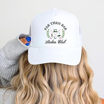 Par Then Bar Ladies Club Funny Golfer Women's Classic 5 Panel Mesh Snap Back Trucker Hat | Amazon (US)