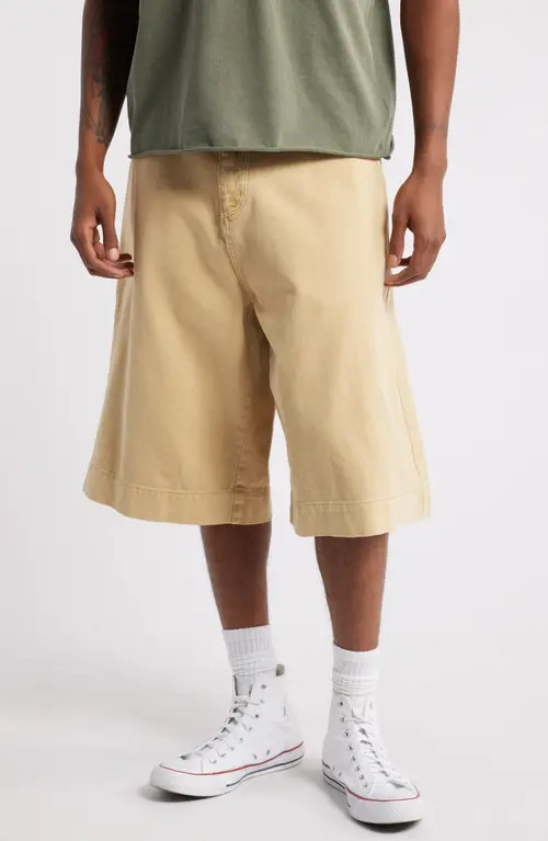 Elwood Everyday Baggy Twill Shorts in Khaki at Nordstrom, Size 32 | Nordstrom