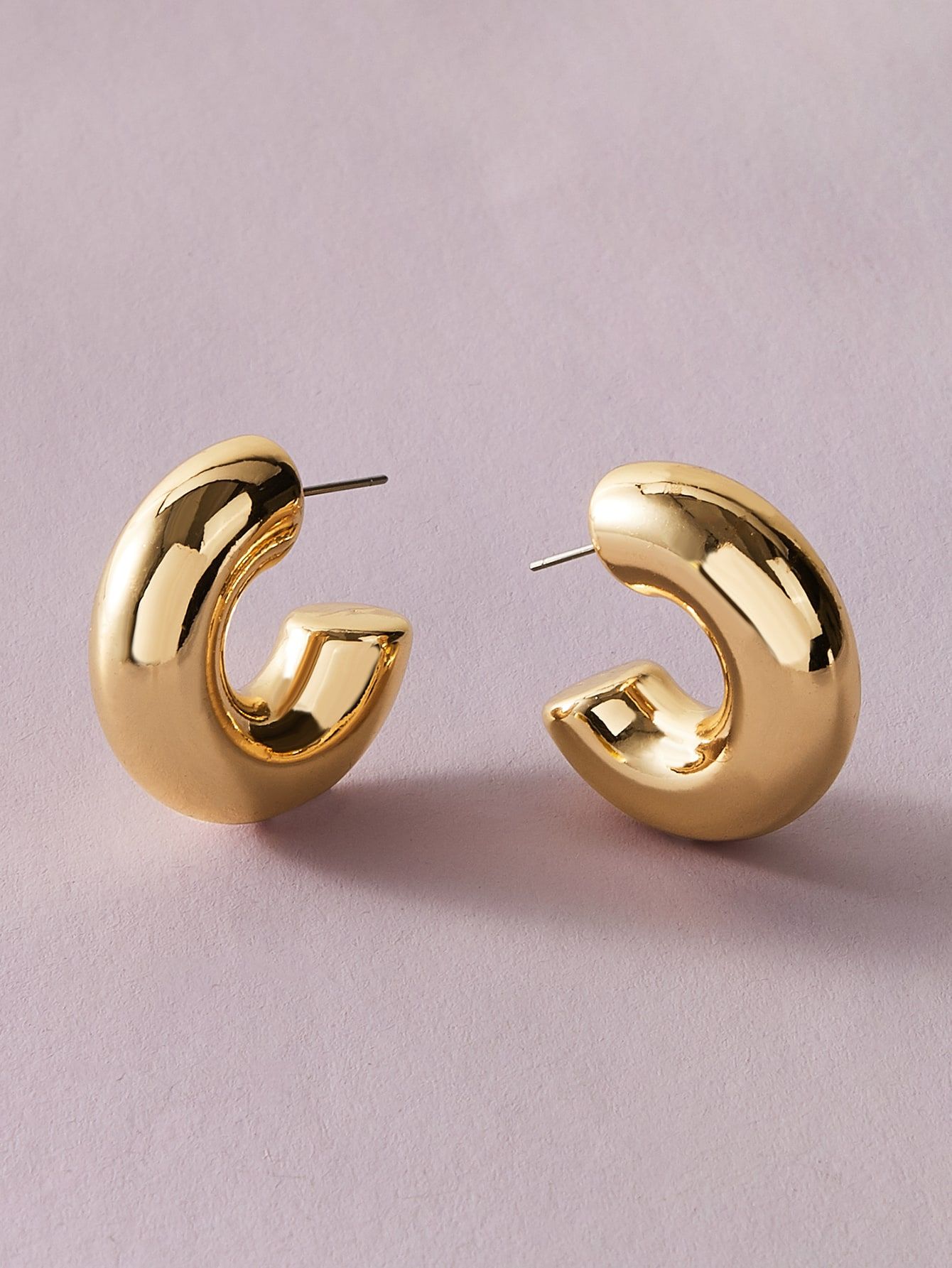 1pair Cuff Hoop Earrings | SHEIN