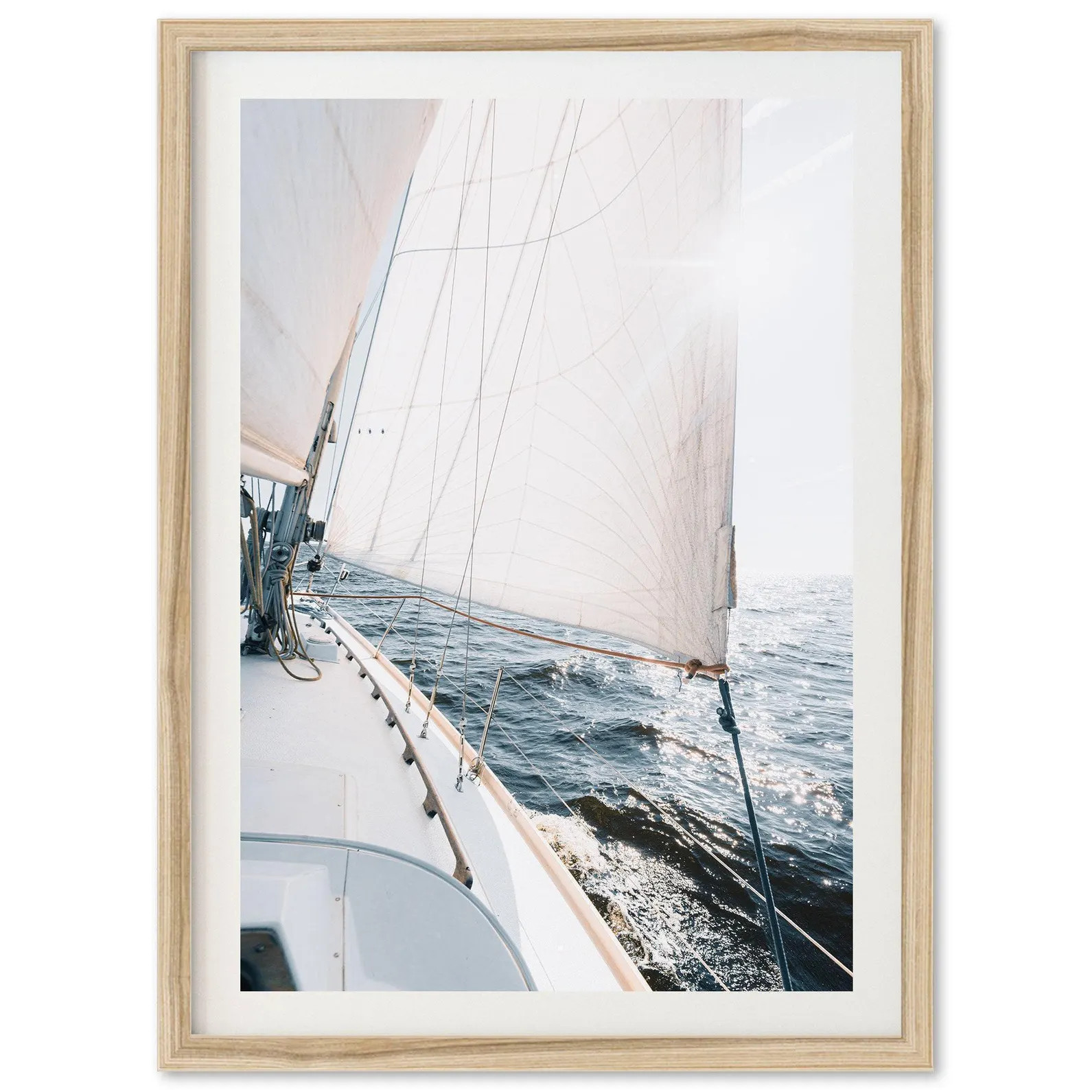 Framed Sailboat Print | Nautical Wall Art, Coastal Ocean Photography, Beach Decor, Sailing Yacht | Etsy (Global)