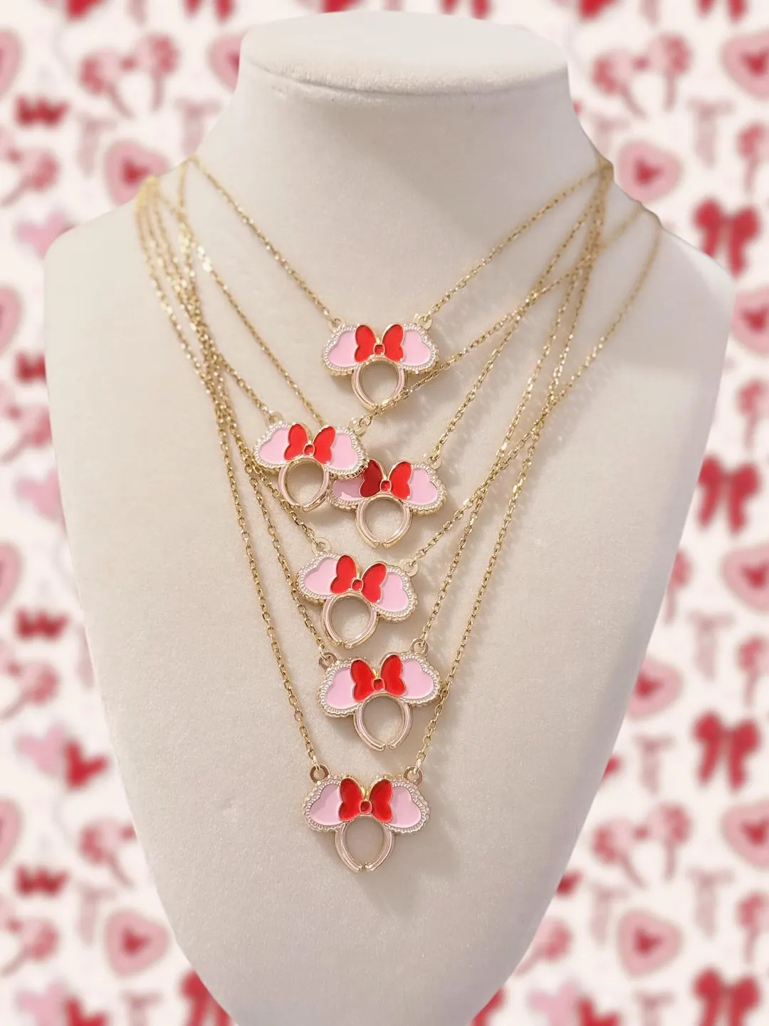 Coquette Valentine Heart Ears Necklace; Disney Adult ; Disneyworld; Disneyland Valentine Necklace... | Etsy (US)