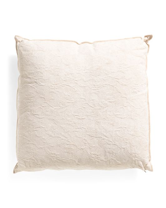 24x24 Floral Embroidered Chenille Pillow | TJ Maxx