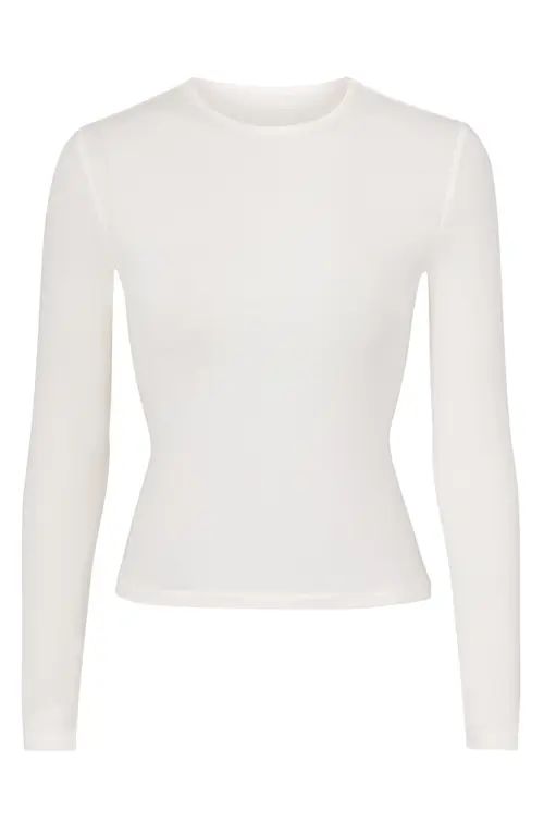 SKIMS Crewneck Long Sleeve T-Shirt in Marble at Nordstrom, Size X-Large | Nordstrom