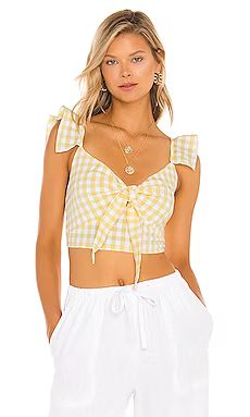 SNDYS Croatia Top in Yellow Gingham from Revolve.com | Revolve Clothing (Global)