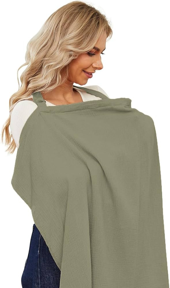 PPOGOO Muslin Nursing Cover for Baby Breastfeeding, Breathable Privacy Nursing Covers for Mom 101... | Amazon (US)