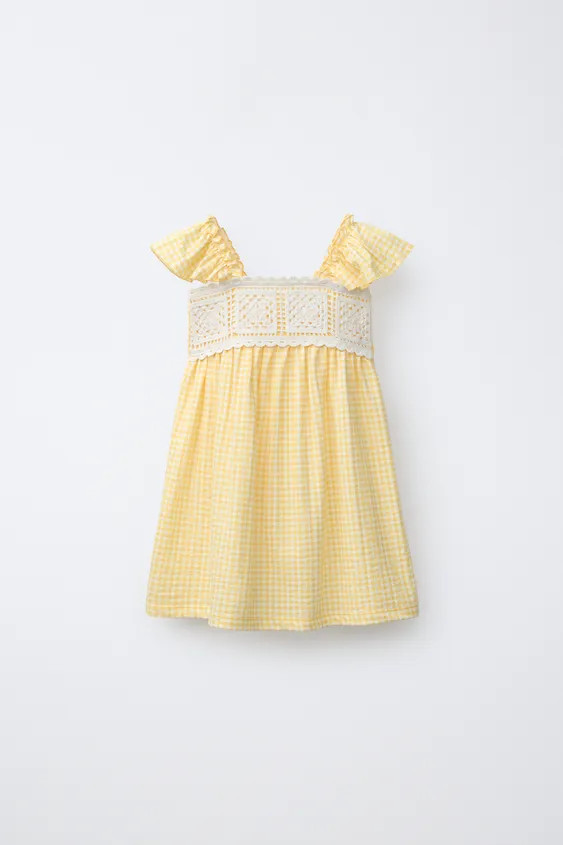 GINGHAM CROCHET DRESS | Zara US