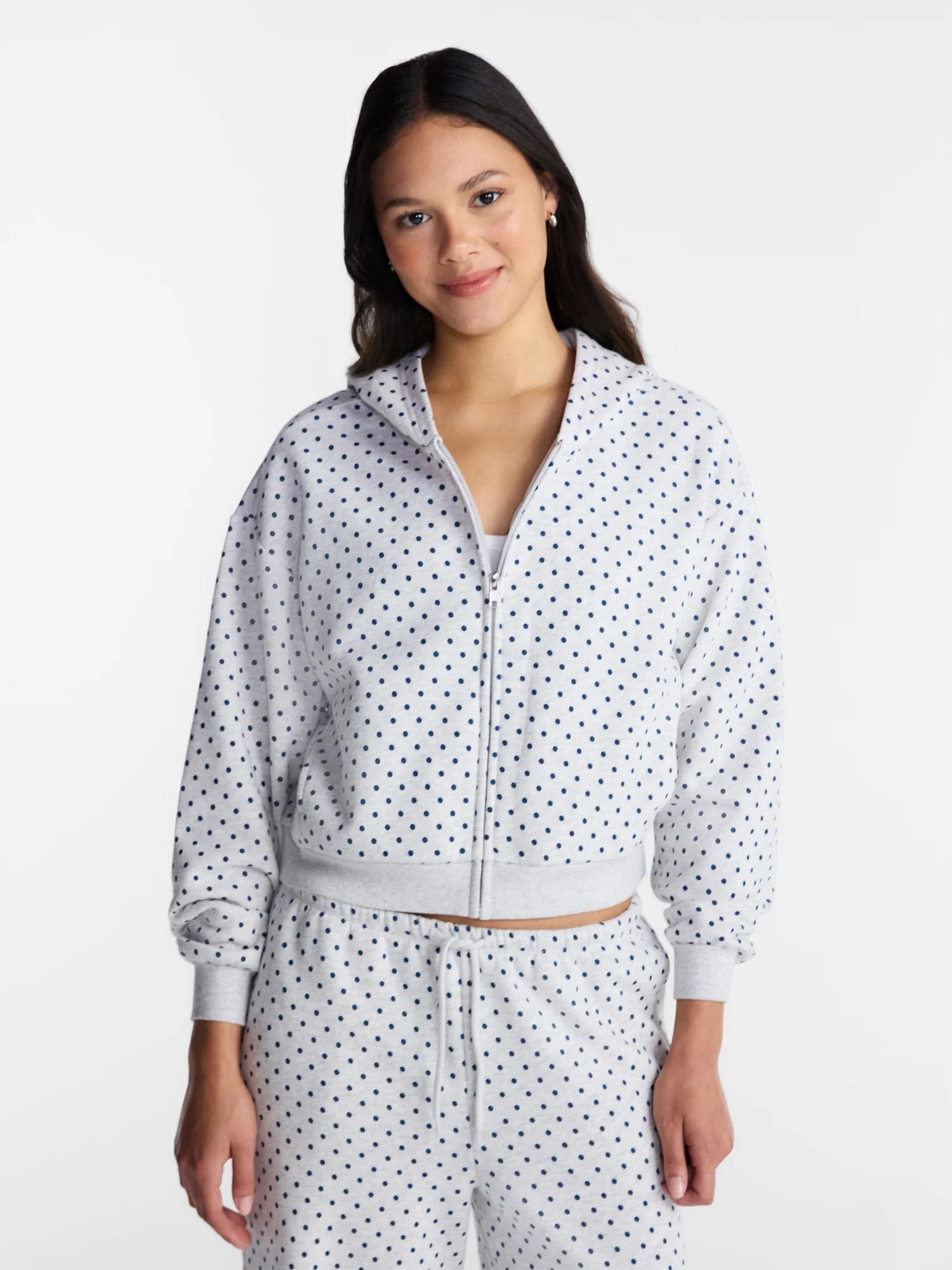 No Boundaries Boxy Zip Up Hoodie, Women's XXS-XXL | Walmart (US)