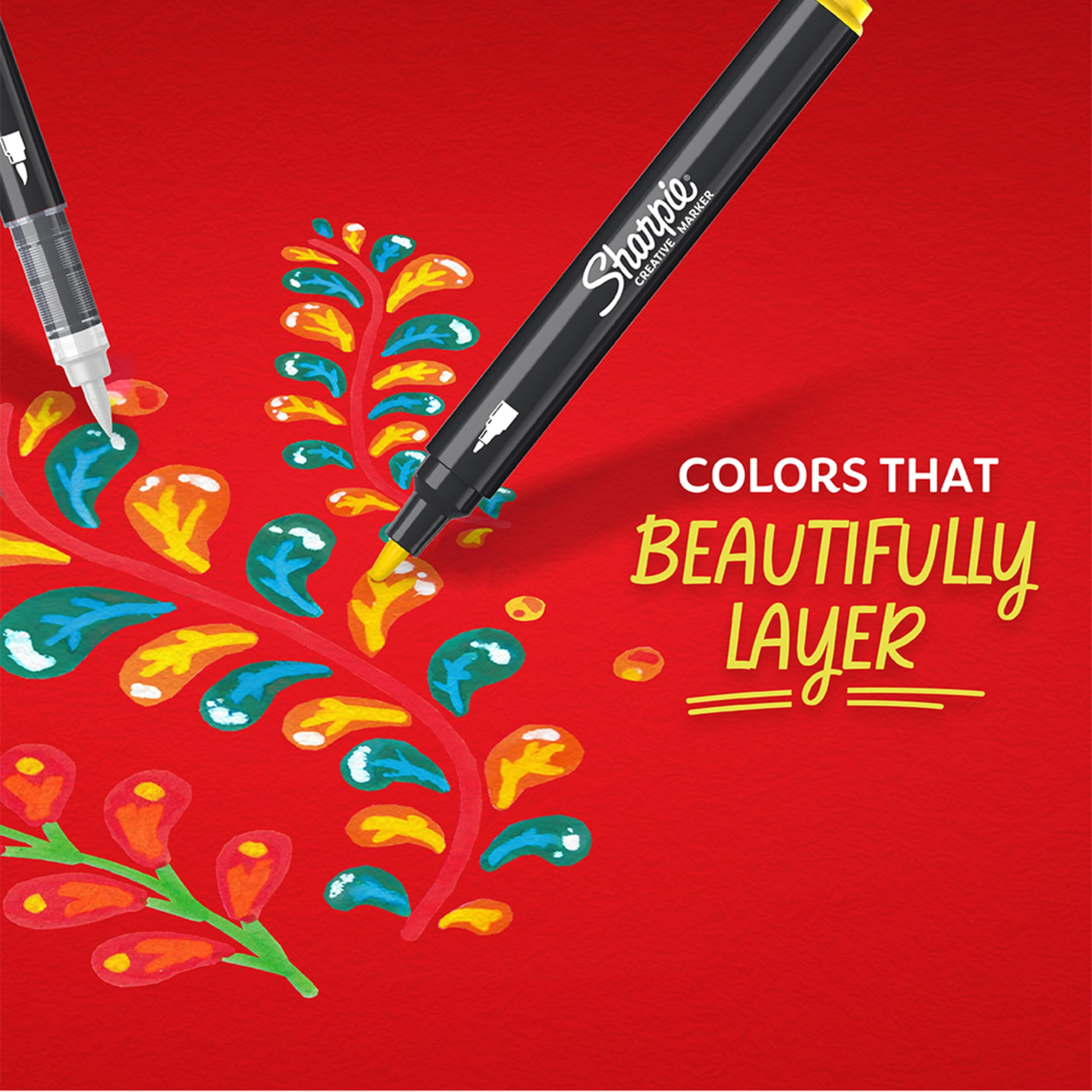 Sharpie Creative Markers, Combo Pack, Water-Based Acrylic, Bullet & Brush Tips, Assorted Colors I... | Amazon (US)