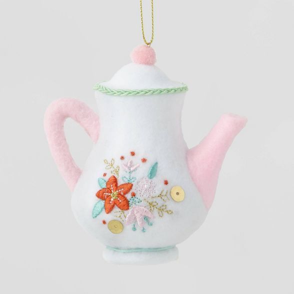 White Teapot Christmas Tree Ornament - Wondershop&#8482; | Target