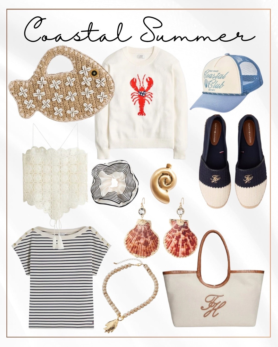 Coastal Summer

Ltkootd / ltkgrwm / coastal / coastal summer finds / lobster sweater / coastal sweater / Tommy Hilfiger / Tommy Hilfiger tote bag / tote bag / striped t-shirt / striped boatneck shirt / striped shirt / shell hair clip / seashell hair clip / Tommy Hilfiger shoes / fish necklace / coastal jewelry / coastal accessories / crochet tank top / halter top / tank top / fish bag / straw bag / seashell earrings / sailing / coastal style / silk scrunchie

#LTKSeasonal #LTKSaleAlert #LTKTravel
