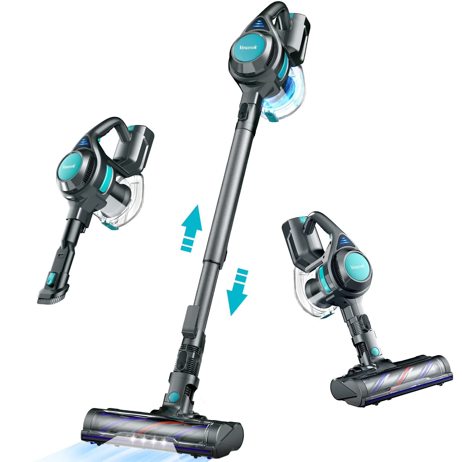 Cordless Stick Vacuum Cleaner, Voweek Lightweight Handheld Vac Powerful Suction for Hard Floor Carpe | Amazon (US)