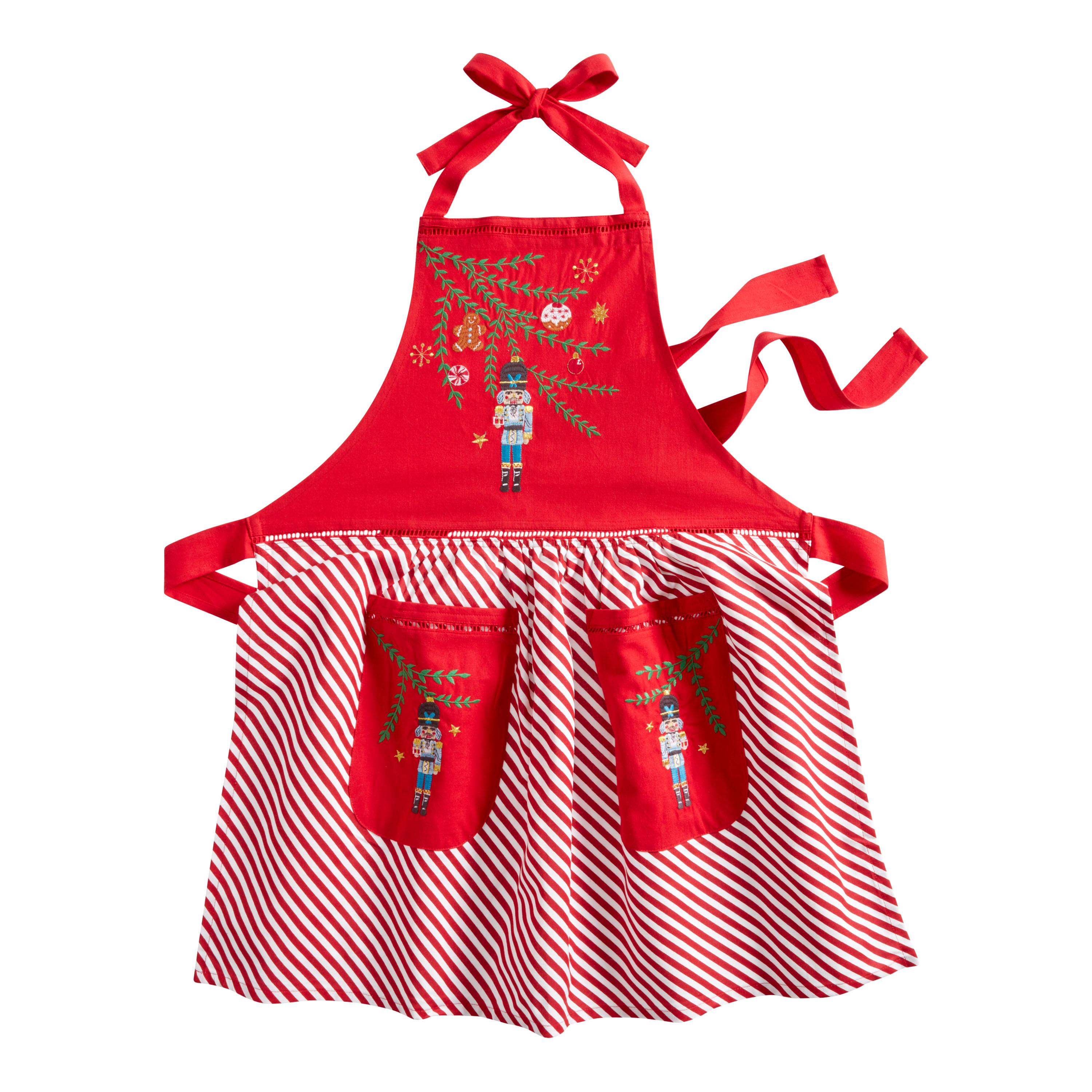 Red And White Striped Nutcracker Apron | World Market